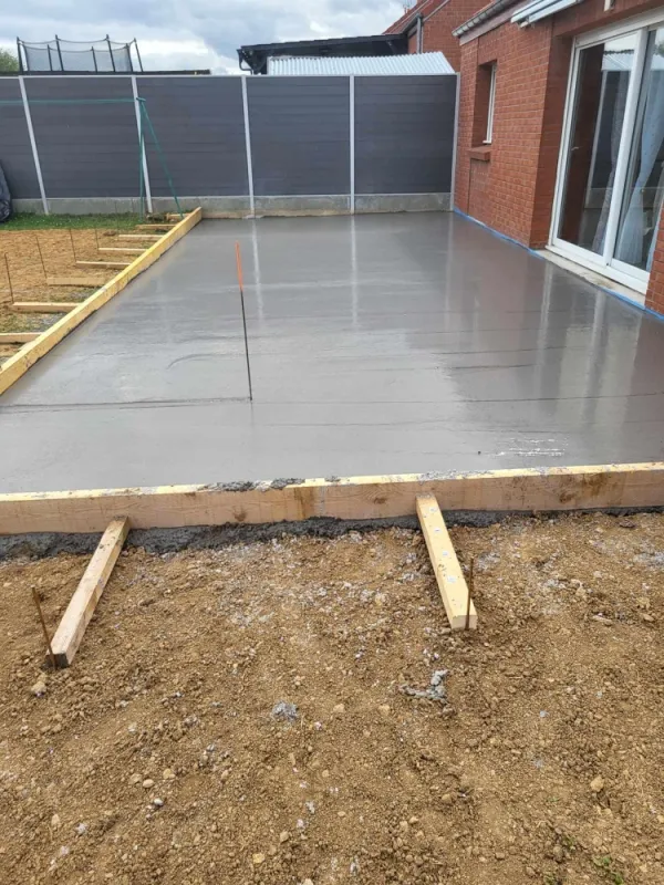 Réalisation de terrasse en béton, Hirson, ENT Lefebvre