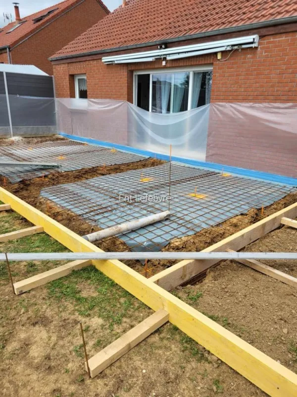 Réalisation de terrasse en béton, Hirson, ENT Lefebvre