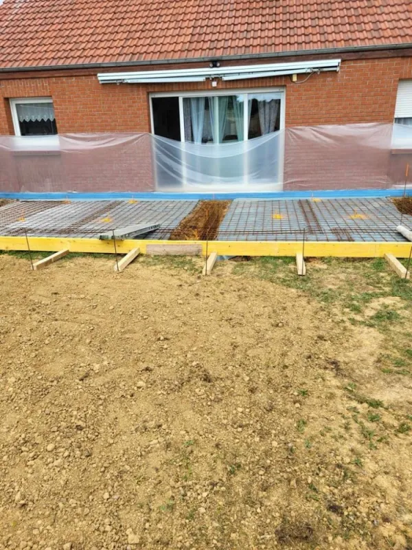 Réalisation de terrasse en béton, Hirson, ENT Lefebvre